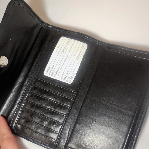 Wallet Black Textile Trifold with checkbook - Picture 4 of 6